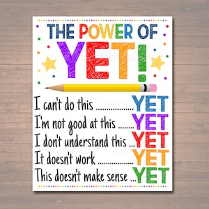 Il potere di ancora Poster stampabile, Mentalità di crescita, INSTANT DOWNLOAD, Motivational Wall Art, School Office Classroom Teacher Decoration Art