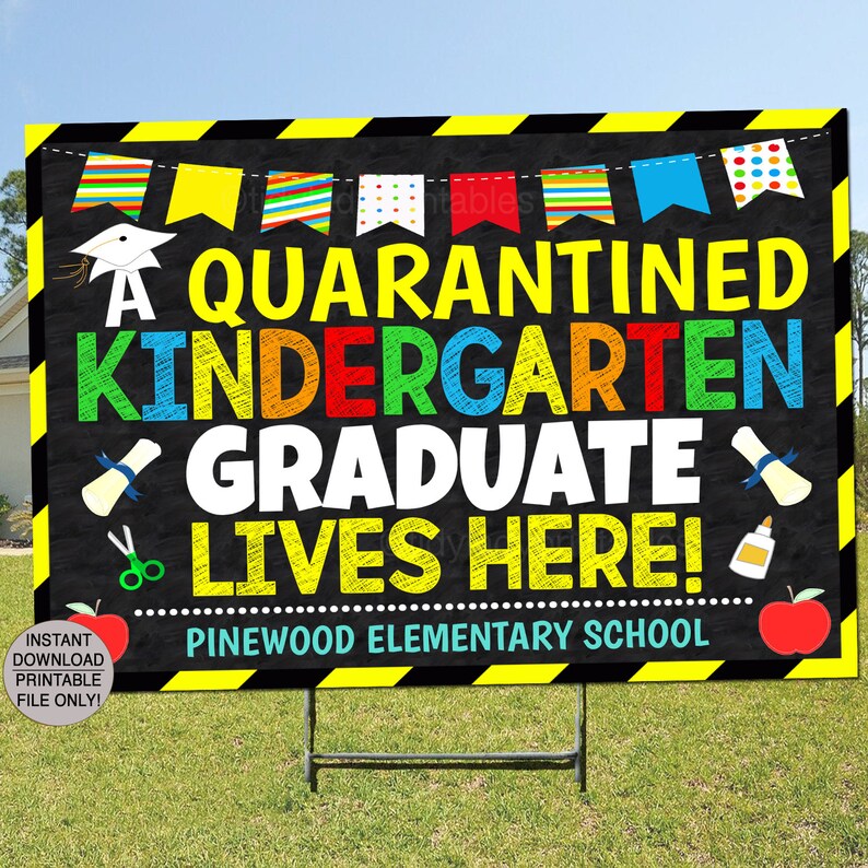 kindergarten graduation yard sign outdoor banner honk for
