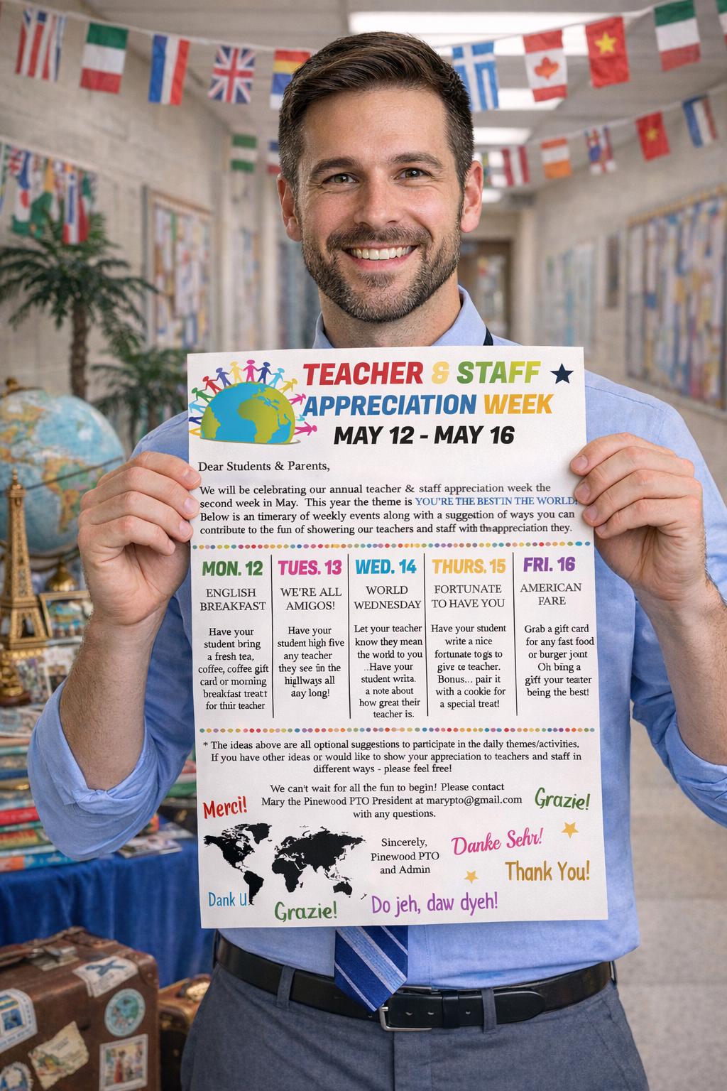 Editable World Travel Theme Teacher Appreciation Week Newsletter Flyer ...