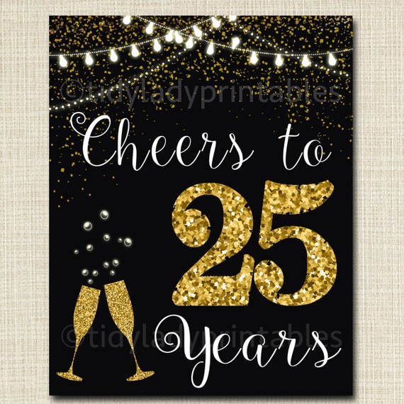 Buy AERZETIX Cheers to 25 Years Black Happy 25th Birthday Banner Twenty  Five Years Old Bday Anniversary Party Decoration Sign for Women Men Online  at desertcartINDIA