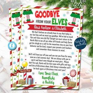 Carta de Elfos, Carta de Adiós de los Elfos para Niños, Fin de Navidad Despedida de los Duendes, Carta de Navidad Imprimible, PLANTILLA EDITABLE
