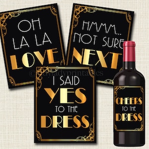 Say Yes To The Dress Signs, Yes to the Dress Paddle Game, INSTANT DOWNLOAD Bridal Game, Wedding Dress Sign Bridal Dress Shopping Bride to Be