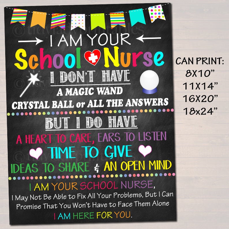 School Nurse Office Decor, I am Your School Nurse Sign Nursing Gift, School Health Office, Health Clinic Printable Wall Art INSTANT DOWNLOAD image 2