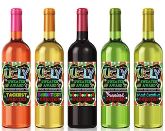 Ugly Sweater Party Wine Labels: Contest Awards (Digital Download)