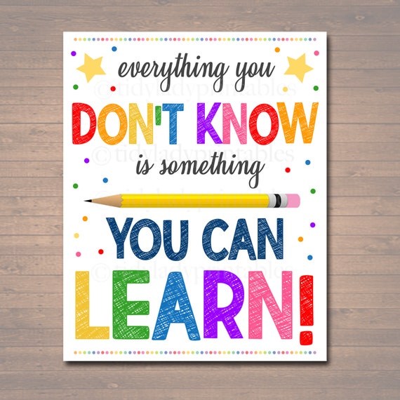 Classroom Poster: Positive Thinking, Growth Mindset Art (Digital Download)