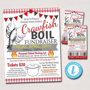 Bearbeitbare Langusten kochen Fundraiser Flyer Ticket Poster Set, pto pta, Church Community School Charity, Team Sports Benefiz, SOFORTIGER DOWNLOAD