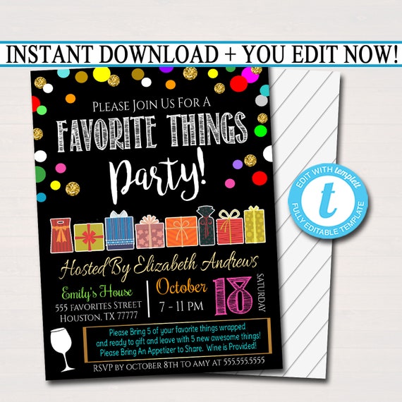 Favorite Things Party Invite, Ladies Night Gift Exchange Invitation