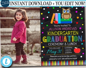 Chalkboard Graduation Invitation: Editable School Invite (Digital Download)