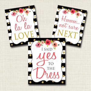 Yes To The Dress Signs, Yes to the Dress Paddle Game, INSTANT DOWNLOAD, Bridal Game, Wedding Dress Sign, Bridal Dress Shopping, Bride to Be