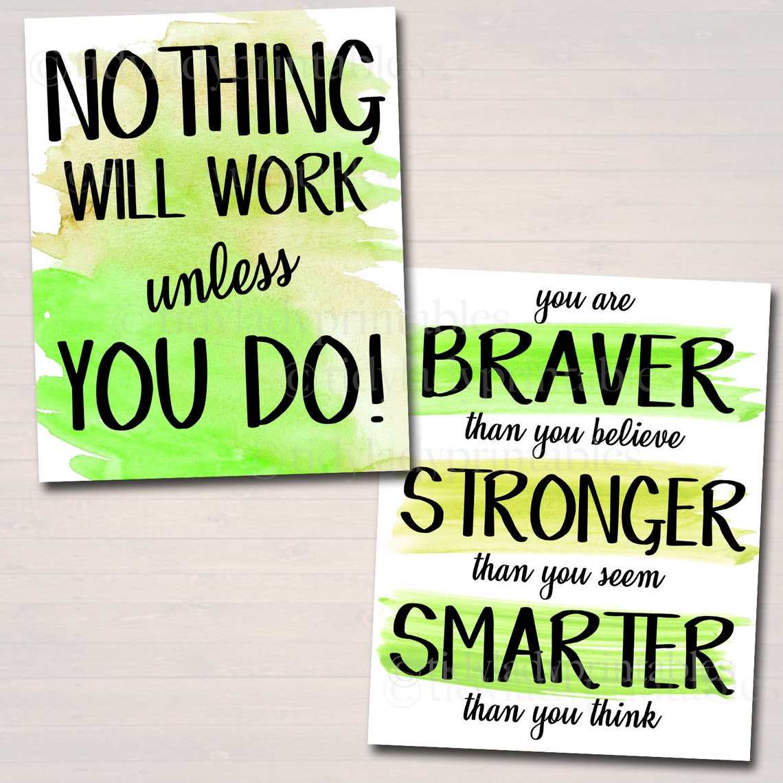 SET OF 12 Inspirational Watercolor Printable Posters School - Etsy