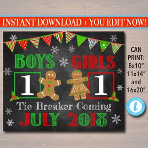 Annonce de grossesse de briseur de cravate de Noël, accessoire de photo de tableau imprimable, révélation de grossesse de Noël, joyeux Noël à moi signe de Noël frère et sœur