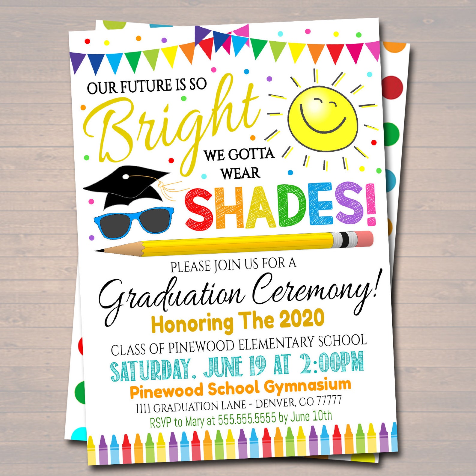 Kindergarten Graduation Invitation Preschool Pre K Graduation - Etsy