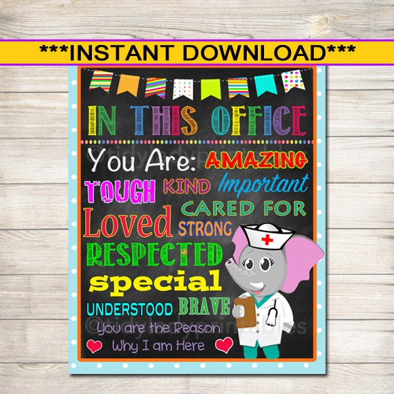 School Nurse Decor Pediatric Nurse Decor Nursing Sign Instant