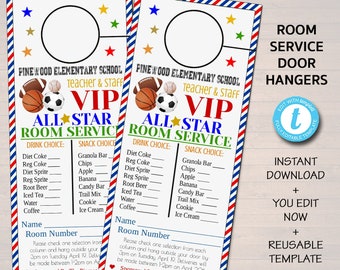 All Star Sports Theme Teacher Appreciation Week Printable Room Service Door Hangers