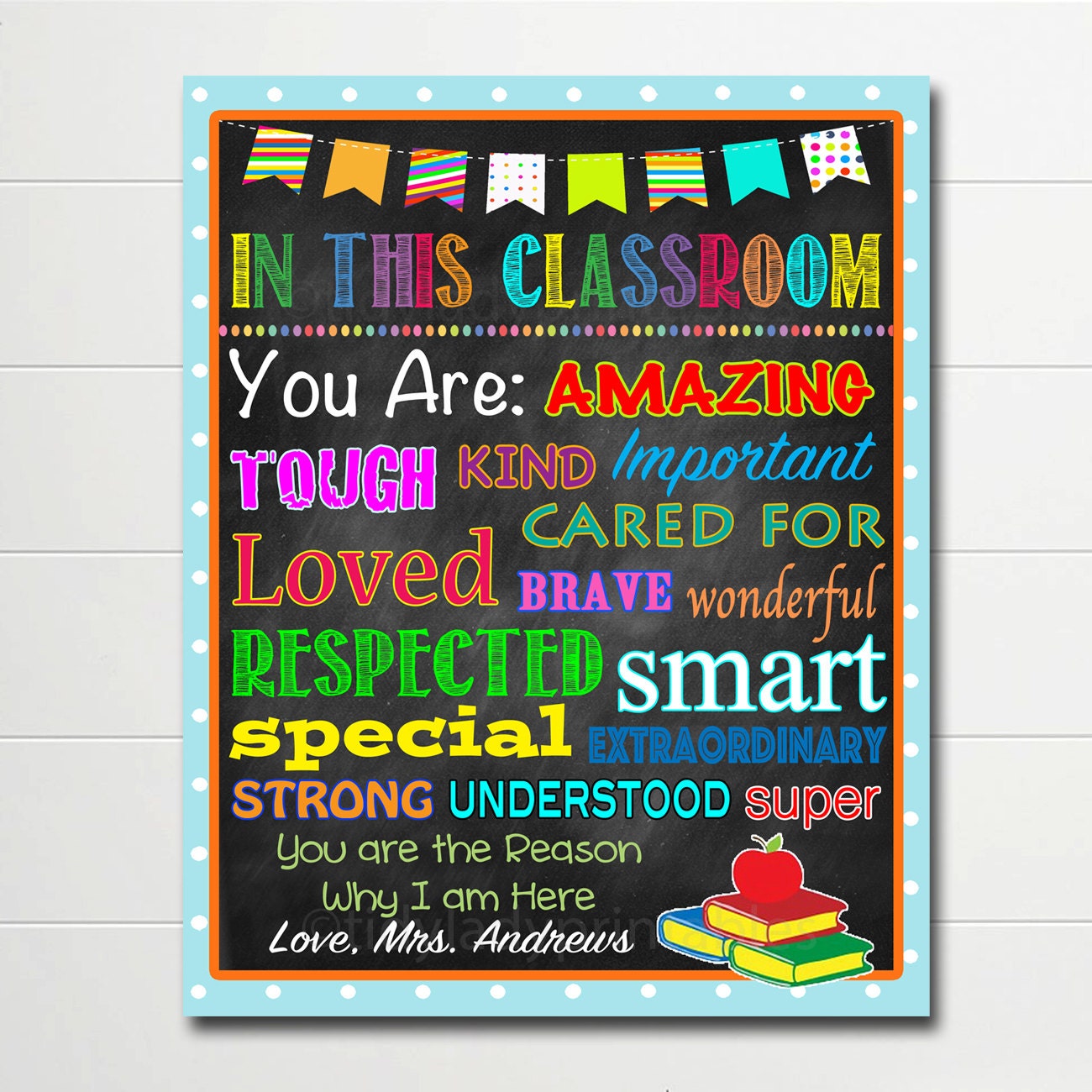 PERSONALIZED Teacher School Poster Classroom Decor Classroom Etsy