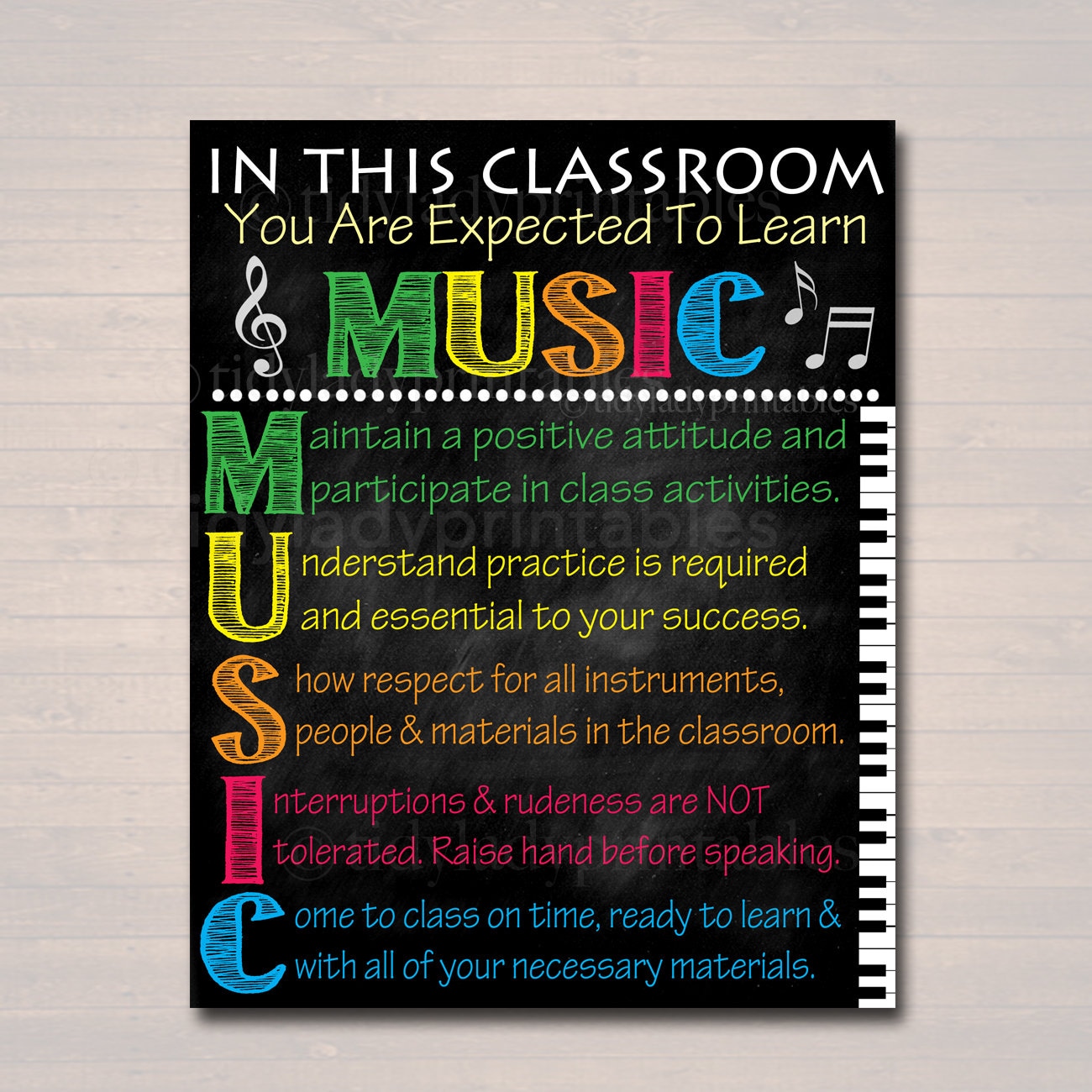 MUSIC Classroom Poster Music Classroom Decor Classroom | Etsy