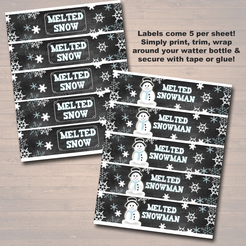 printable-melted-snow-water-bottle-labels-melted-snowman-etsy