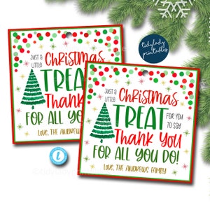 30 Christmas Thank You Stickers - 1.5" - Envelope Seals / Labels - Multi-Color - PartyMommy