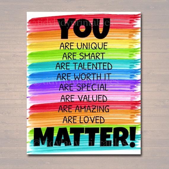 You Matter Classroom Printable Counseling Office Poster