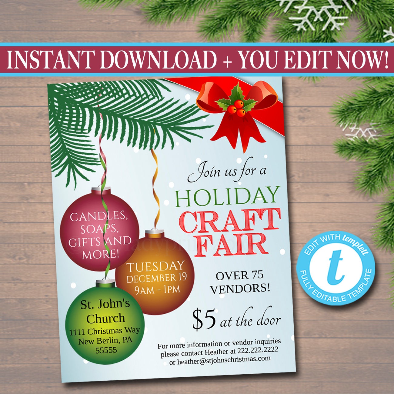 Holiday Fashion Show Flyer, Christmas Boutique Show Invitation — TidyLady  Printables