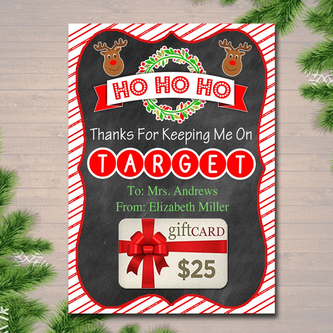EDITABLE Christmas Target Gift Card Holder Printable ...
