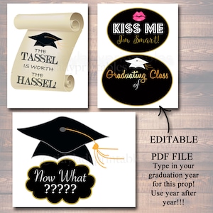 EDITABLE Graduation Party Props, Printable Photo Booth, INSTANT ...