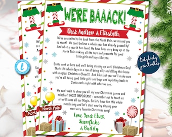 Hello Elf Letter, Hi from the Elves Letter for Kids, Christmas We&#39;re Back! Hello from Elves, Christmas Letter Printable, EDITABLE TEMPLATE