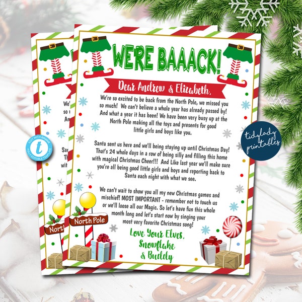 2024 Elf Letter, Hello from the Elves Letter for Kids, Christmas We're Back! Hello from Elves, Christmas Letter Printable, EDITABLE TEMPLATE