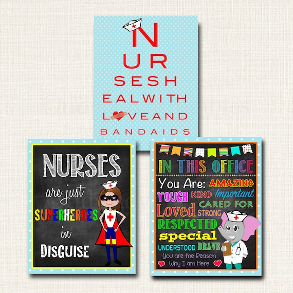 School Nurse Decor Pediatric Nurse Decor Nursing Signs Instant
