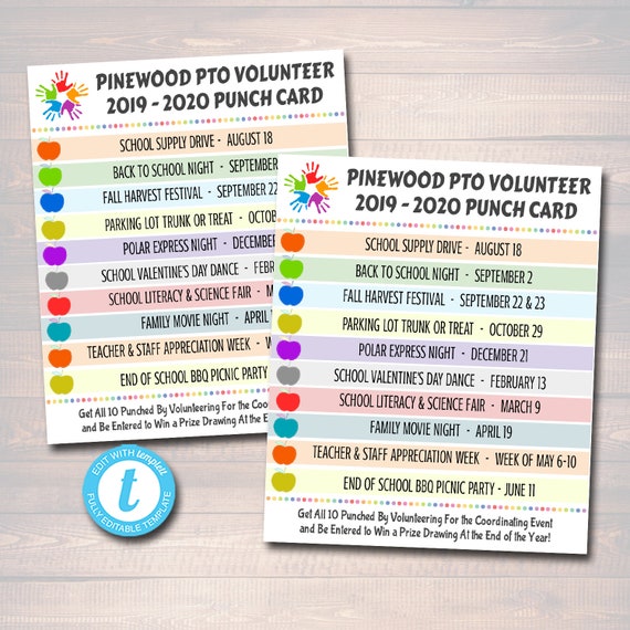 Punch Class Card Template