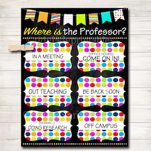Where is the Professor Door Sign, College Professor Gifts, Office Door Hanger, Professional Office Sign, Office Decor, College Office Sign