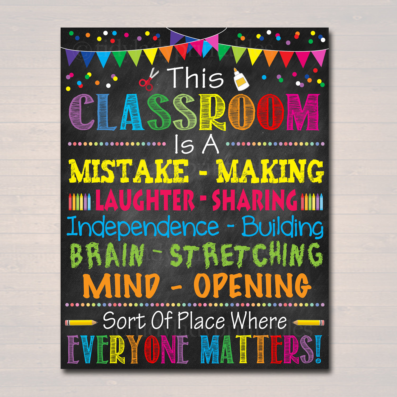 Classroom Rules Poster: Colorful Teacher Printable (instant