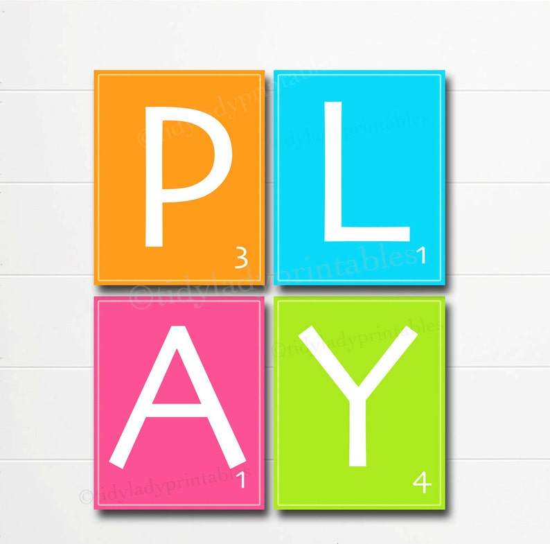 printable scrabble letter wall art playroom wall art