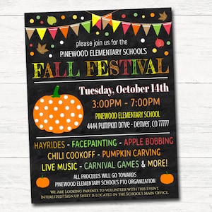 Editable Fall Festival Flyer: Harvest Halloween Event (Digital Download)