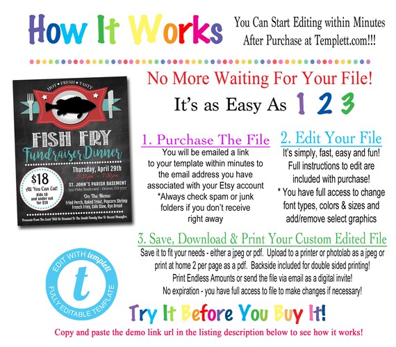 editable fish fry flyer printable pta pto flyer benefit fundraiser event poster church benefit lent friday fish fry printable invitation fish fry flyer microsoft office