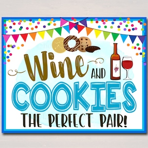 Cartel de cabina de galletas, vino y galletas ¡El par perfecto! Cartel de Cookie Booth, Marketing Display Cookie Sales, DESCARGA INSTANTÁNEA Stand de recaudación de fondos