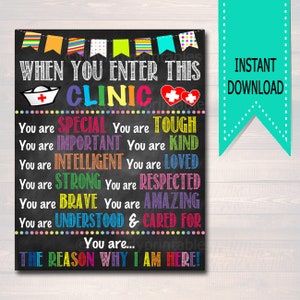 Printable School Health Office Poster Pediatric Clinic Decor Printable, Health Room When you Enter This Clinic Sign Custom School Nurse Gift image 1