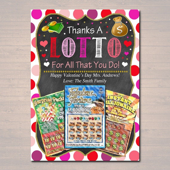Valentine Lottery Gift Card Holder Printable Thanks A Lotto Gift Valentine Lottery Gift Card Holder Printable Thanks A Lotto Gift