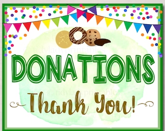 Cookie Booth Donations Sign If You Can't Eat 'Em Treat 'Em, Donate Cookies to Heroes, Military Printable Cookie Drop Banner INSTANT DOWNLOAD