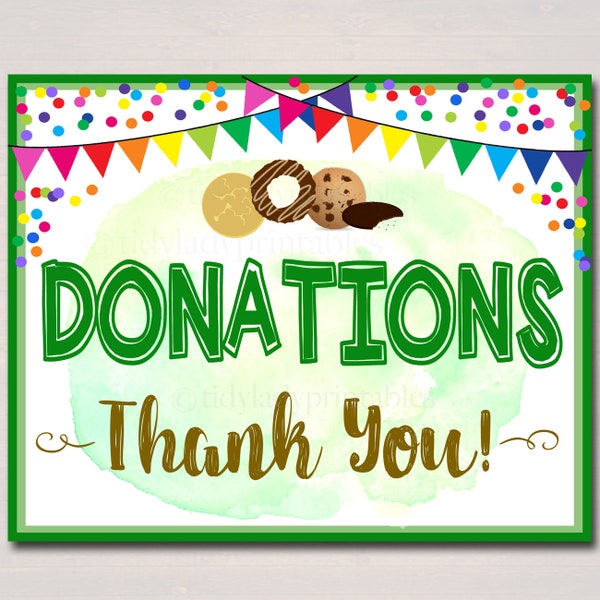 Cookie Booth Donations Sign If You Can't Eat 'Em Treat 'Em, Donate Cookies to Heroes, Military Printable Cookie Drop Banner INSTANT DOWNLOAD