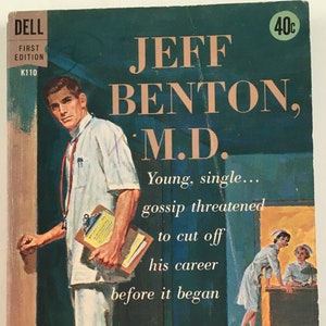 Jeff Benton, MD by Adeline McElfresh PB Paperback 1962 Vintage Medical Romance Dell First Edition