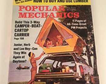 Popular Mechanics Magazine February 1970 Camper Boat Cartop Includes Booklet