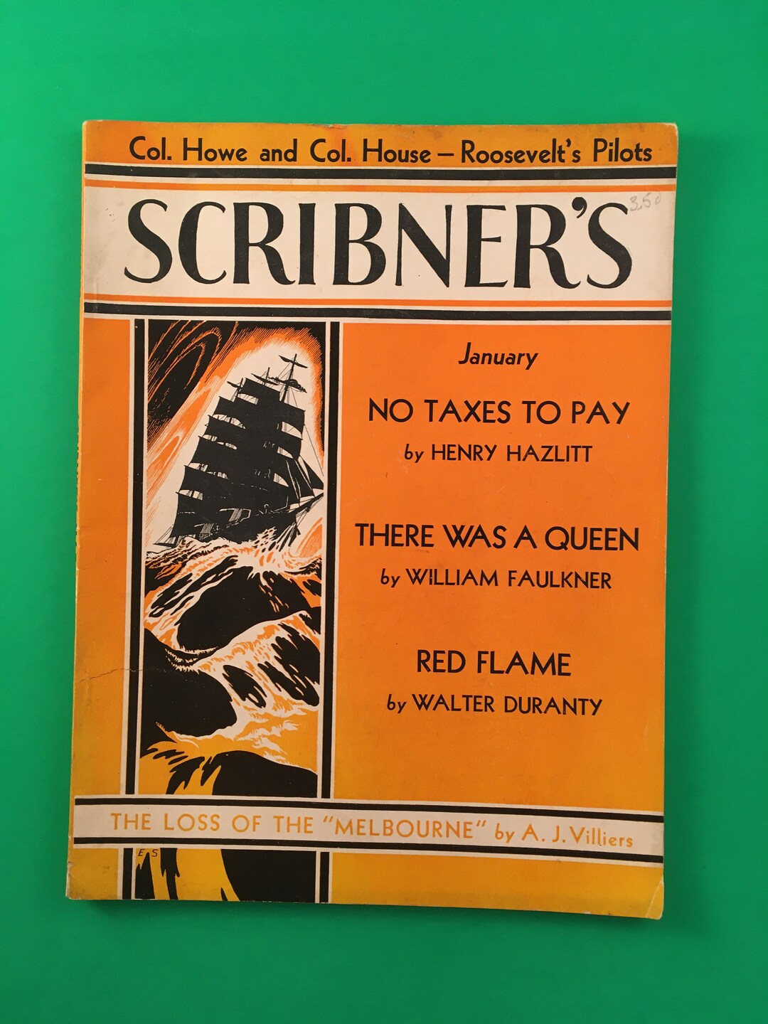 Scribner's Jan January 1933 Magazine Vintage Faulkner There Was a Queen