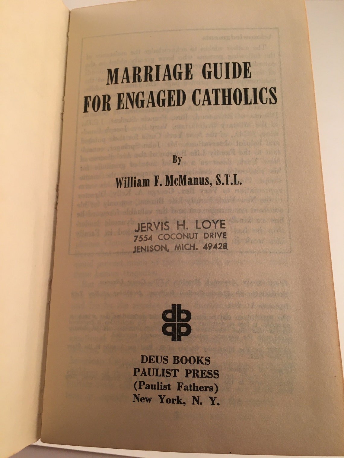 Marriage Guide for Engaged Catholics Deus Books McManus Etsy