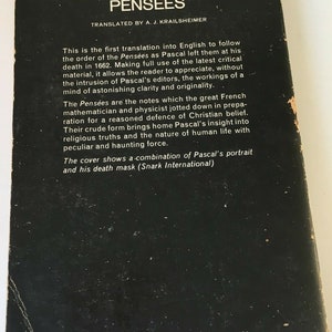 Pensees by Pascal Penguin Classics vintage paperback tpb 1968 | Etsy