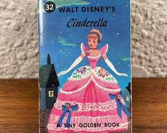 Walt Disney's Cinderella's Ball Gown Tiny Golden Book 1950 Vintage Grant Werner