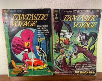 Fantastic Voyage Gold Key Comics 1 2 Set Complete Miniature TV Cartoon 1969 Vtg