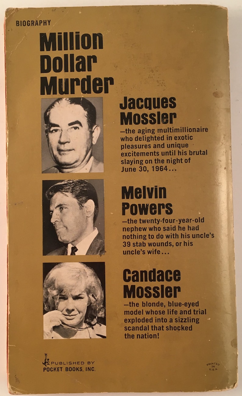 Candy Mossler Her Life and Trial PB Paperback 1966 Honeycutt Vintage