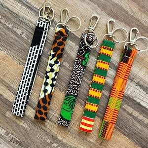 African Fabric Wrist Strap Keychain, Key Fob Keychain, Ankara Fabric Keychain, Wristlet Keychain Strap, Key Wrist Strap