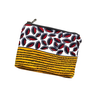 African Small Zipper Pouch, Travel Pouch, Cosmetic Bag, Purse Organizer, Pouch with Zipper, African Zipper Pouch, Zippered Pouch image 1